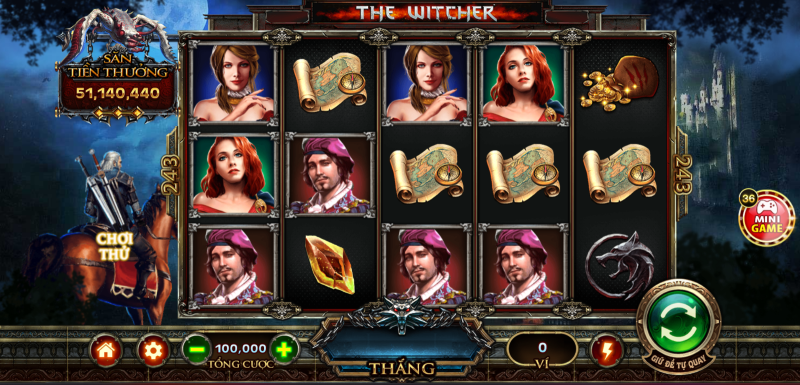 Slot game The Witcher tại cổng game Hit Club